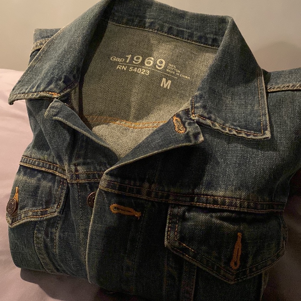 Vintage Gap 1969 Distressed Denim Jean Jacket Men's Medium M NWOT